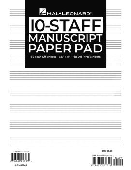 Manuscript Paper 10-Staff Paper Pad (HL-01487945)