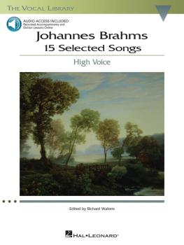 Johannes Brahms: 15 Selected Songs: The Vocal Library - High Voice (HL-00001141)