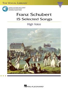 Franz Schubert - 15 Selected Songs (High Voice): The Vocal Library - H (HL-00001143)