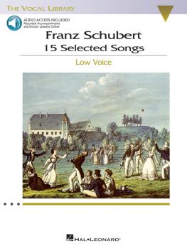Franz Schubert - 15 Selected Songs (Low Voice): The Vocal Library - Lo (HL-00001144)