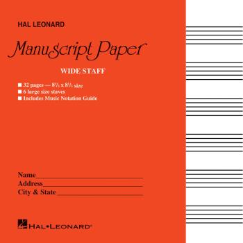 Wide Staff Manuscript Paper (Red Cover) (HL-00210004)