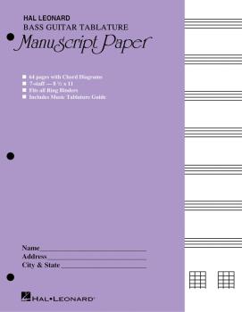 Bass Guitar Tablature Manuscript Paper (Purple Cover) (HL-00290262)