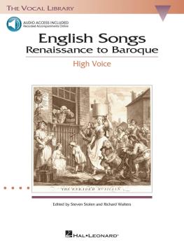 English Songs: Renaissance to Baroque: The Vocal Library High Voice (HL-00740179)