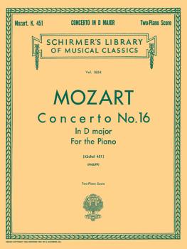 Concerto No. 16 in D, K.451: Schirmer Library of Classics Volume 1854  (HL-50262290)