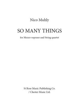So Many Things (for Mezzo-Soprano and String Quartet) (HL-14048134)